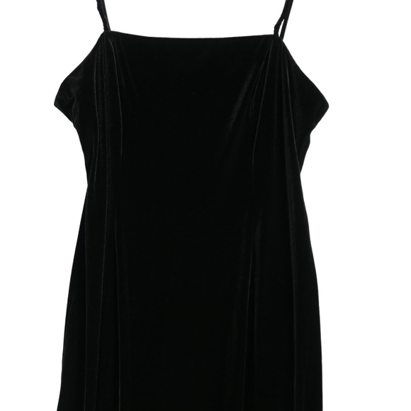Alex Evenings Maxi Dress Womens Size 12 Black Velour Stretch Velvet Formal Sexy - Picture 3 of 6